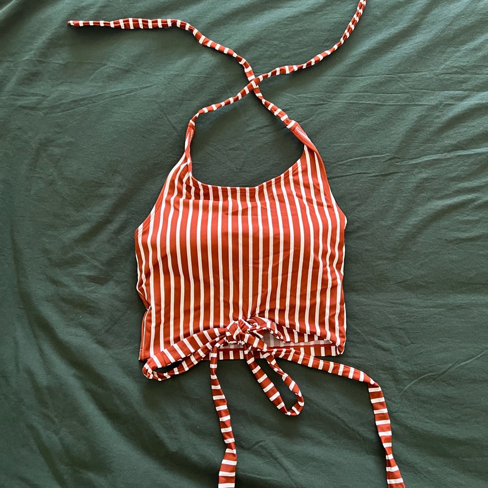 Women’s Swim Top - Rust/White stripes